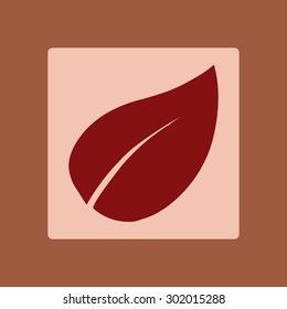 Leaf icon. Fresh natural product. Organic product simbol. Flat design style.