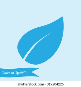 Leaf icon. Fresh natural product. Organic product simbol. Flat design style.