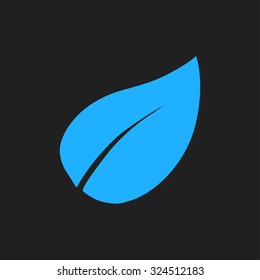Leaf icon. Fresh natural product. Organic product simbol. Flat design style.