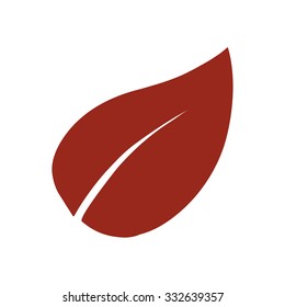 Leaf icon. Fresh natural product. Organic product simbol. Flat design style.