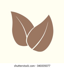 Leaf icon. Fresh natural product symbol. Organic product sign. Flat design style.