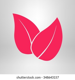 Leaf icon. Fresh natural product symbol. Organic product sign. Flat design style.