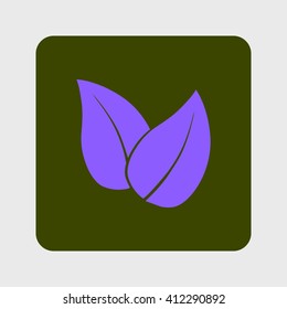 Leaf icon. Fresh natural product symbol. Organic product sign. Flat design style.
