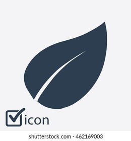 Leaf icon. Fresh natural product. Organic product simbol. Flat design style.