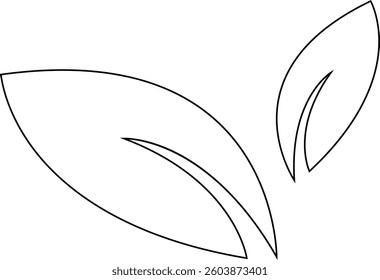 leaf icon, fresh, nature outline pictogram cut out elements, nature themes, leaves in flat style for icons and graphic design, natural, eco, bio, and vegan labels. isolated on transparent background