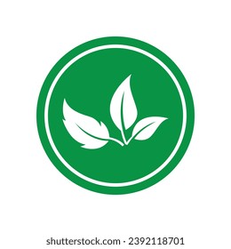 Leaf icon. fresh organic product sign. Green leaf icon, Organic food label.	
