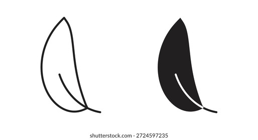 Leaf icon glyph and line set thin line symbol concept.