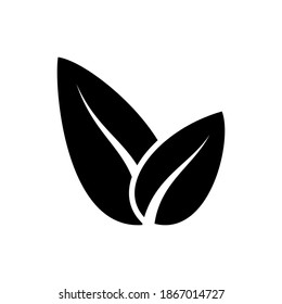 leaf icon of glyph style vector illustration design