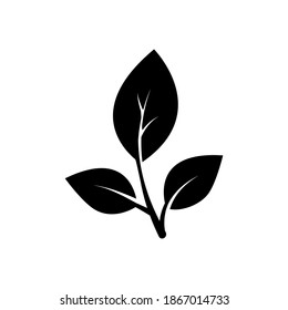 leaf icon of glyph style vector illustration design