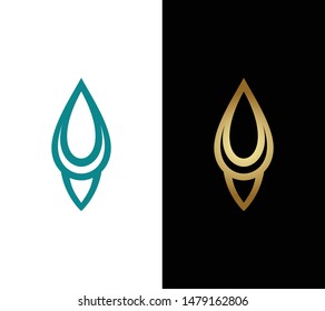 Leaf icon. golden and tosca leaf vector. eco simple icon