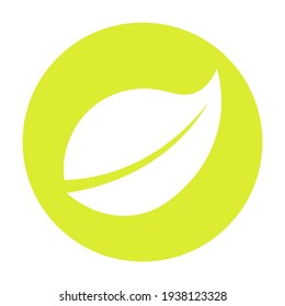 Leaf icon with the green background, environmental logo, leaf logo, vector illustration. 