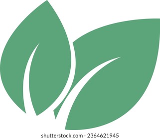 leaf icon green flat vector nature