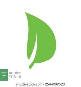 Leaf icon. Green plant, tree, nature, floral, organic, environment concept. Simple flat style. Vector illustration isolated on white background. EPS 10.