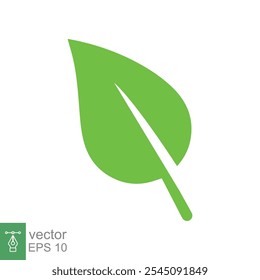 Leaf icon. Green plant, tree, nature, floral, organic, environment concept. Simple flat style. Vector illustration isolated on white background. EPS 10.