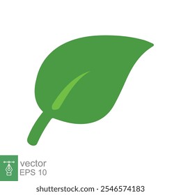 Leaf icon. Green plant, tree, nature, floral, organic, environment concept. Simple flat style. Vector illustration isolated on white background. EPS 10.
