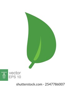 Icono de hoja. Planta verde, árbol, naturaleza, floral, orgánico, concepto de medio ambiente. Estilo plano simple. Ilustración vectorial aislada sobre fondo blanco. EPS 10.