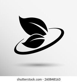 leaf icon green symbol nature vector fresh sign element.