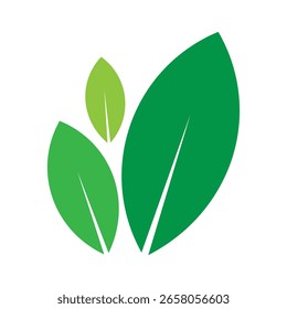 Icono de hoja. Icono de Vector de hoja verde. Símbolo ecológico plano del trío del icono de la hoja verde mínimo para la marca natural orgánica del Producto y el diseño ambiental