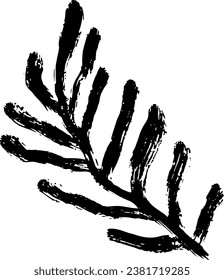 Icono de hoja. Ilustración De Cepillo Seco Grunge.