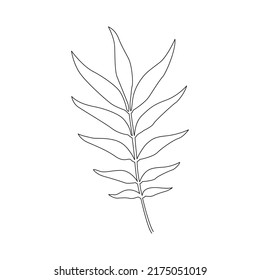 Icono de hoja con líneas dibujadas a mano. Vector.