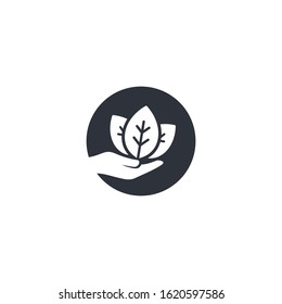 leaf icon herbal symbol design element