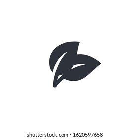 leaf icon herbal symbol design element