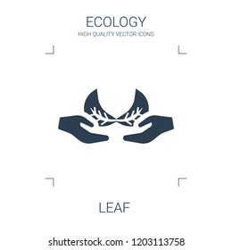 leaf icon. high quality filled leaf icon on white background. from ecology collection flat trendy vector leaf symbol. use for web and mobile