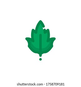 leaf icon illustration in filled outline