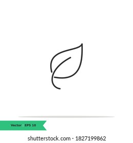 Plantilla de logotipo de Ilustración de Icono de hoja. Símbolo de signos de hoja o naturaleza. Icono de línea del vector EPS 10