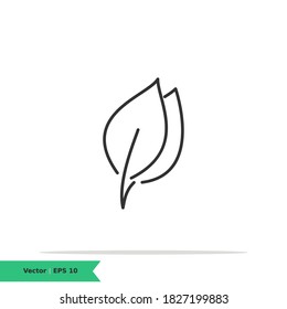 Leaf Icon Illustration Logo Template. Leaf or Nature Sign Symbol. Vector Line Icon EPS 10