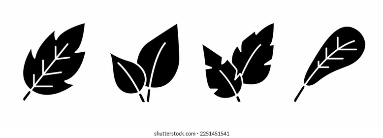 Icono de hoja conjunto botánico. Vector de material.