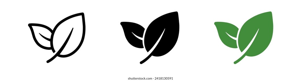 Leaf-Icon-Illustration. Einfaches Kräutervektorsymbol. Einzeln grafisches Illustrationsfolien. Signieren Sie Ökologie, Öko. Baumblattsymbol im Vektordesign-Stil