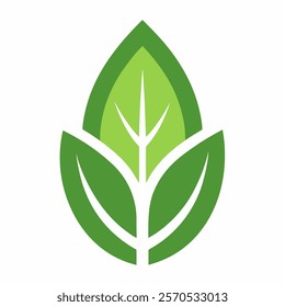 Leaf icon illustration - Vector on white background.