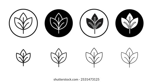 Leaf icon Isolated flat vector in outline