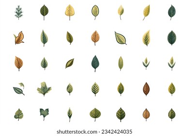 Icono de hoja aislado en fondo blanco. Ilustraciones vectoriales.