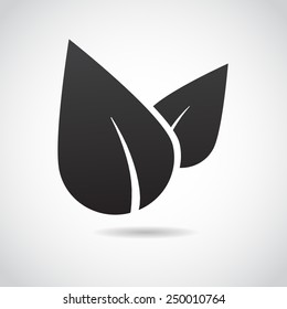 Leaf icon isolated on white background. Vector illustration.