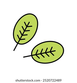 Icono de la hoja aislado en un fondo blanco. Ilustración vectorial.