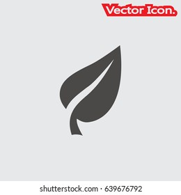 Leaf icon isolated sign symbol and flat style for app, web and digital design. Vector illustration.