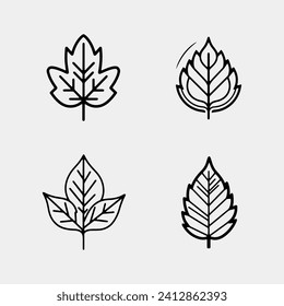 icono de la hoja deja ilustración de vector de signo