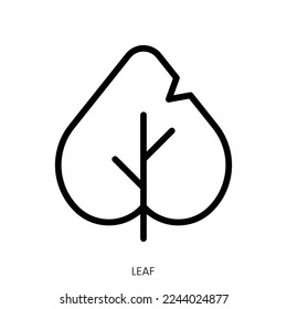 leaf icon. Line Art Style Design Isolated On White Background