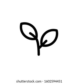 Leaf icon. Line design template