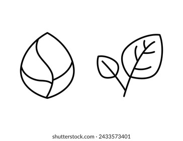 Leaf icon line design template isolated simple