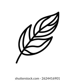Leaf icon line design template isolated illustration