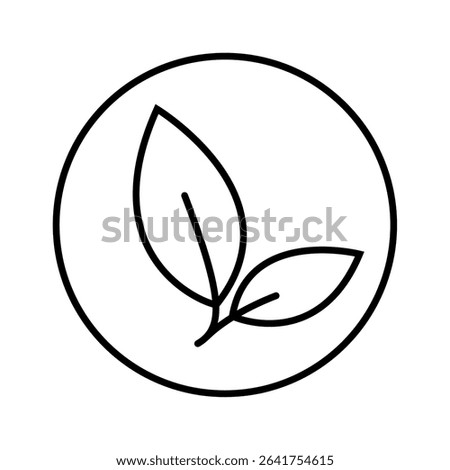 Leaf icon line flat image editable stroke