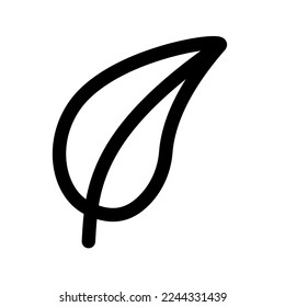 Leaf icon line isolated on white background. Black flat thin icon on modern outline style. Linear symbol and editable stroke. Simple and pixel perfect stroke vector illustration.