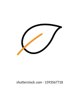 Leaf icon. Line and two colour design template