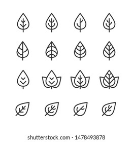 leaf icon line , vector