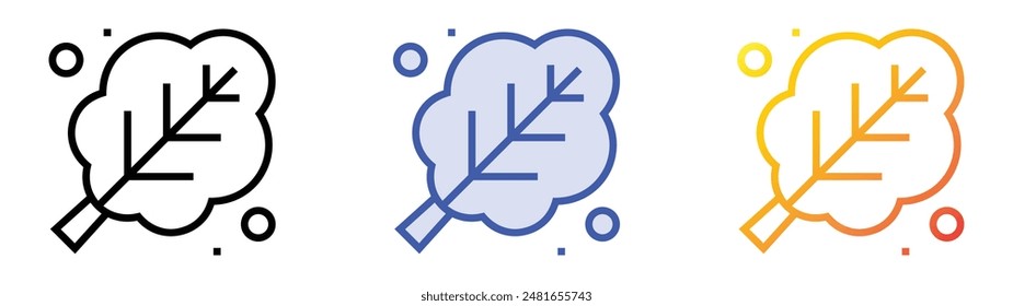 icono de hoja. Diseño de estilo de relleno lineal, azul y degradado aislado sobre fondo blanco