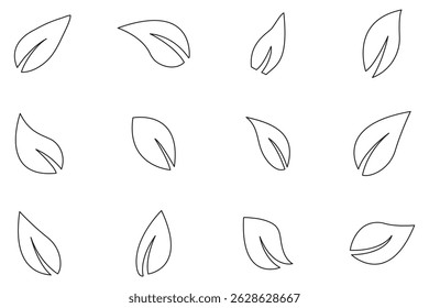 leaf icon linear leaf design eps 10
