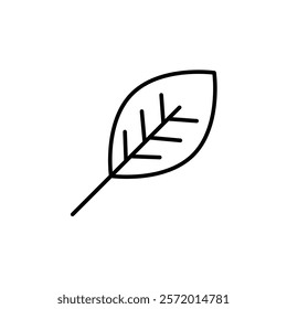 Leaf icon in liner stroke style